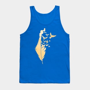 Palestine Feather Map Symbol of Palestinians Love and Struggle for Freedom -Yellow Tank Top